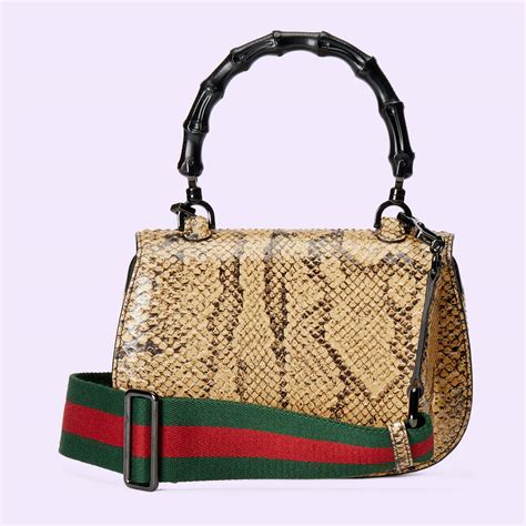 gucci lady bamboo python bag|Gucci Bamboo 1947 small python bag.